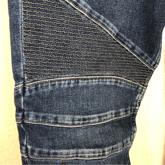 Hudson Mens 33 Ethan Biker Skinny Jeans Moto Medium Wash NWT - Picture 5 of 12